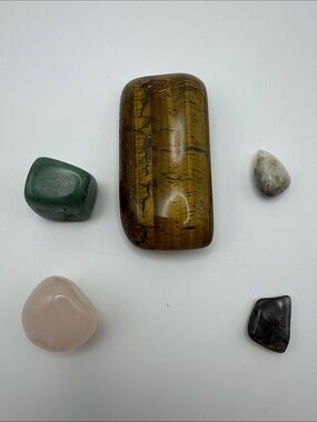 Mixed Crystal & Gemstone Lot Rose Quartz Amethyst Tiger Eye Healing Stones